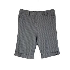 Larry Levine Black White Gingham Bermuda Shorts